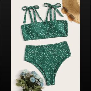 Shein Polka Dot High Waist Cheeky Bikini